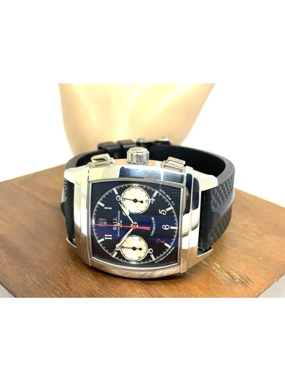 Ball Conductor Men's Watch CM2068D Automatic Chronograph Black Dial Steel 38.5mm